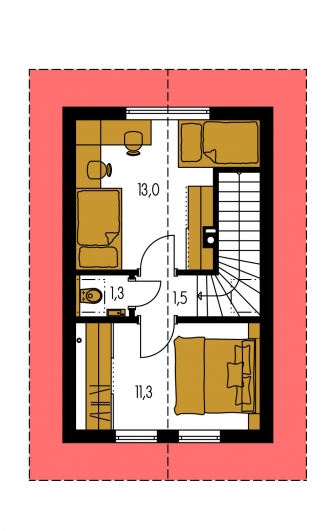 Mirror image | Floor plan of second floor - ZEN 5